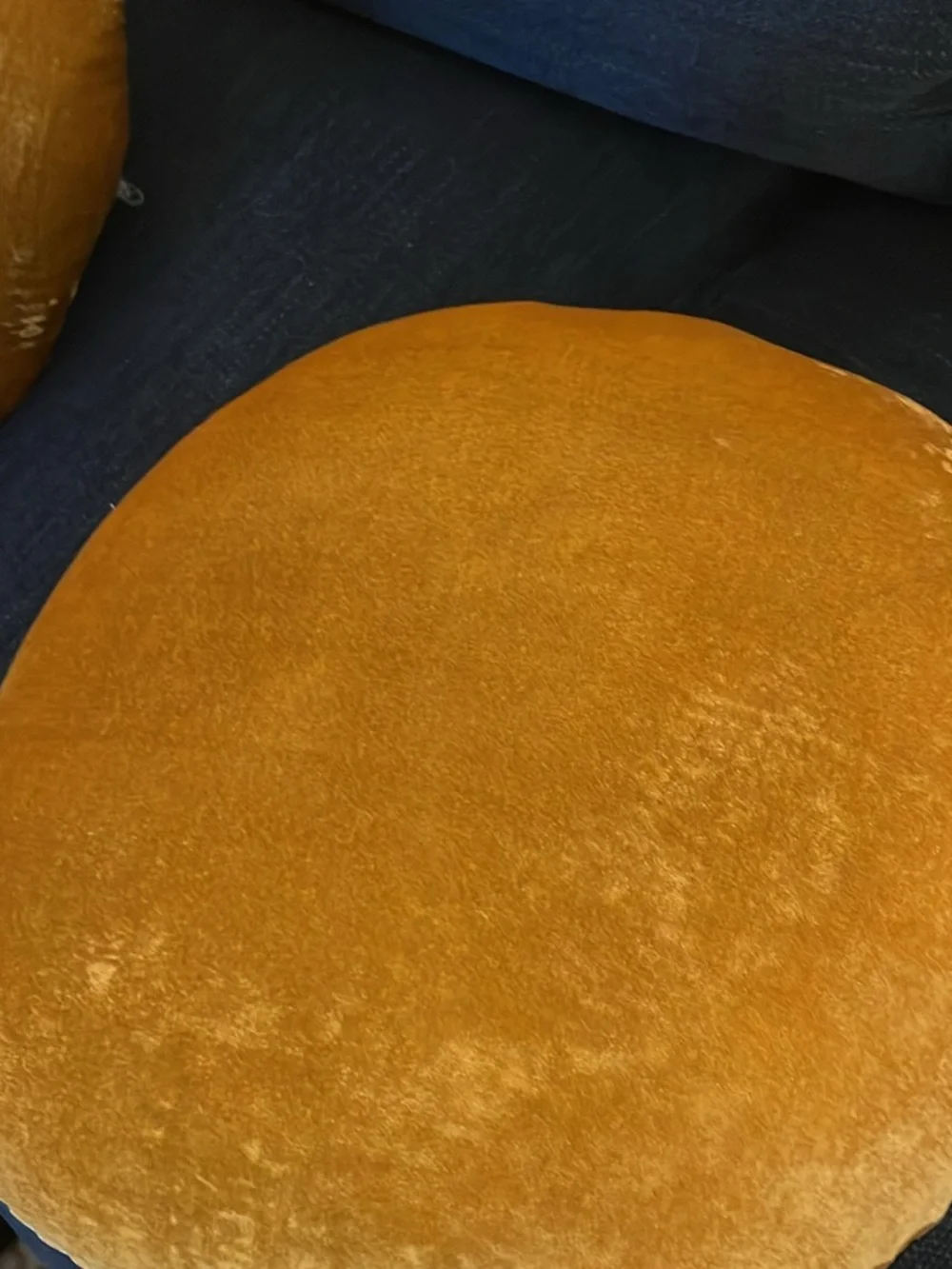 West Elm Set of Round Lush Velvet Pillows in Gold